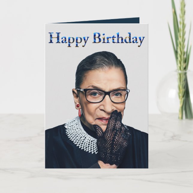 Ruth Bader Ginsburg with gloved hand Card (Front)