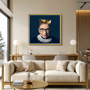 Ruth Bader Ginsburg with Gold Crown Poster