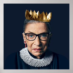 Ruth Bader Ginsburg with Gold Crown Poster