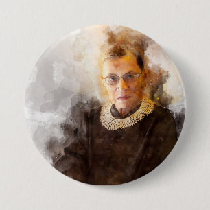 Ruth Bader Ginsburg with Judge Robe Portrait 7.5 Cm Round Badge