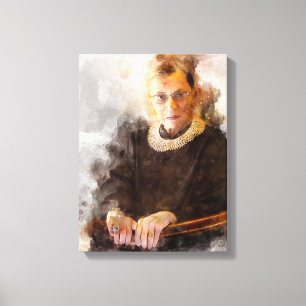 Ruth Bader Ginsburg with Judge Robe Portrait Canvas Print