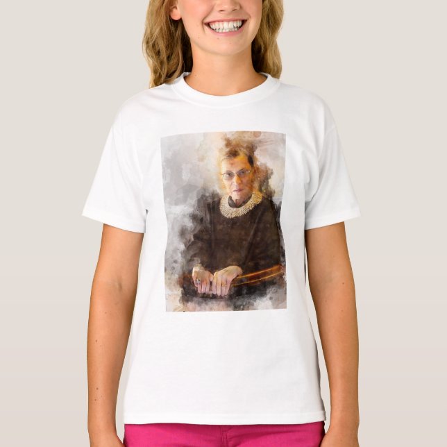 Ruth Bader Ginsburg with Judge Robe Portrait T-Shirt (Front)