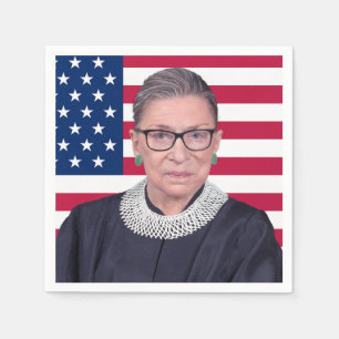 Ruth Bader Ginsburg with USA Flag Napkin