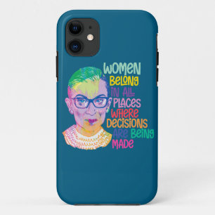 Ruth Bader Ginsburg Women Belong In All Places Case-Mate iPhone Case