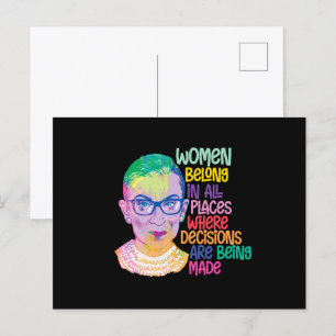 Ruth Bader Ginsburg Women Belong In All Places Postcard