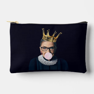 Ruth Ginsburg gold crown blowing pink gum Accessory Pouch