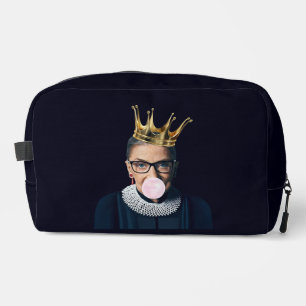 Ruth Ginsburg gold crown blowing pink gum Dopp Kit
