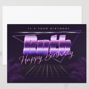 Ruth Name Vorname lila retro Karte Geburtstag Card