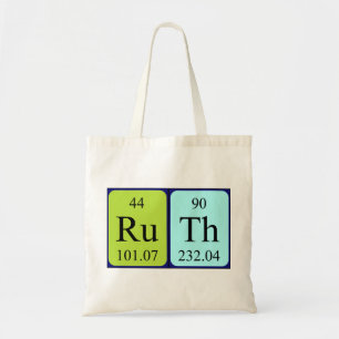 Ruth periodic table name tote bag