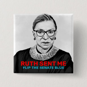 Ruth Sent Me Flip Senate Blue 2020 Election 15 Cm Square Badge