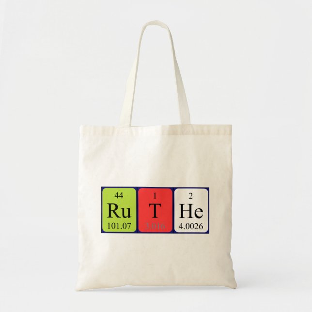 Ruthe periodic table name tote bag (Front)