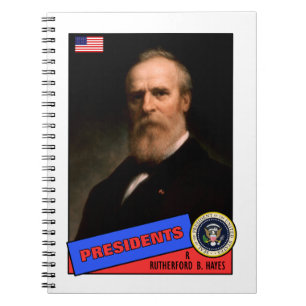 Rutherford B. Hayes Baseball Card Spiral Notebook