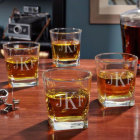 Rutherford Monogrammed Whiskey Glasses Set of 4