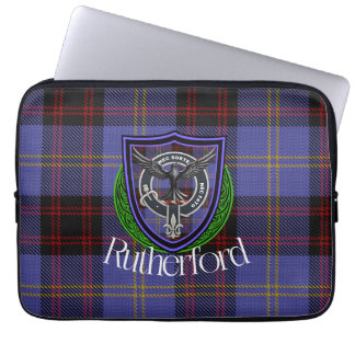 Rutherford Scottish Clan Tartan and Crest  Laptop Sleeve