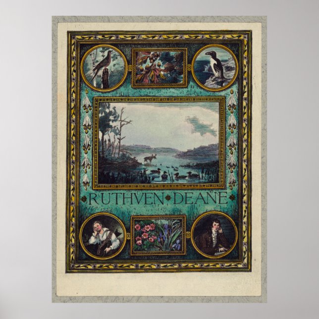 Ruthven Deane, Mrs. Frank S. Hatch Bookplate Birds Poster (Front)