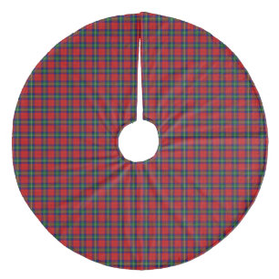 Ruthven tartan red green blue plaid fleece tree skirt