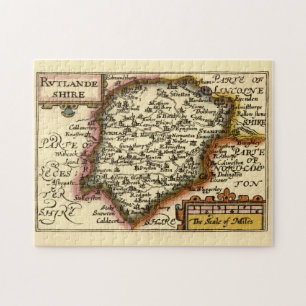 Rutland (Rutlandshire) County England Historic Map Jigsaw Puzzle