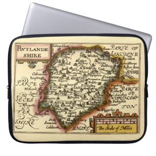 Rutland (Rutlandshire) County England Historic Map Laptop Sleeve