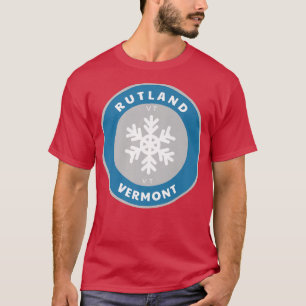 Rutland Vermont VT Winter Snow Snowflake Badge Sou T-Shirt
