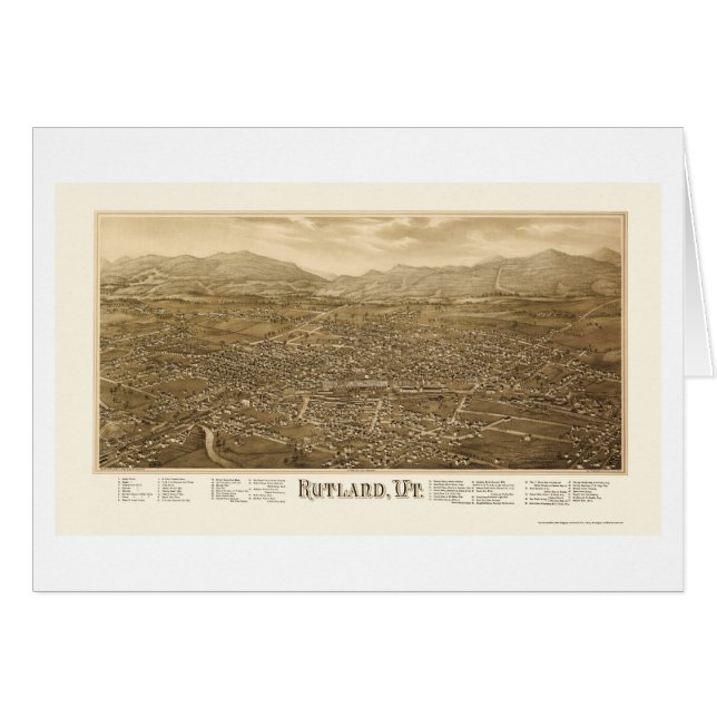 Rutland, VT Panoramic Map - 1885 (Front Horizontal)