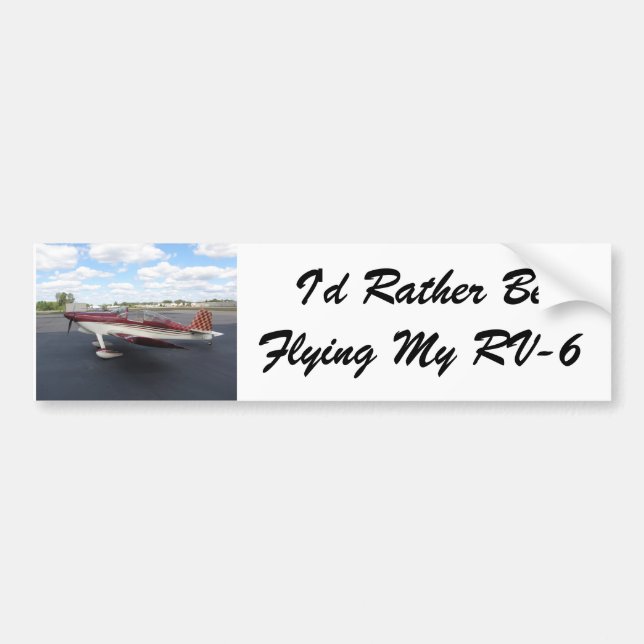 RV-6 Aircraft Bumper Sticker (Front)