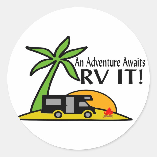 RV Adventure Classic Round Sticker (Front)