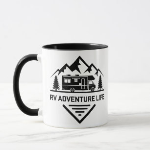 RV Adventure Life Mountain Camper Design Mug