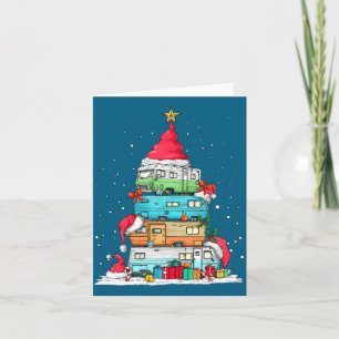 Rv Camng Camper Travel Vacation Christmas Tree Xma Card