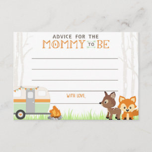 RV Camper Baby Shower Advice Cards