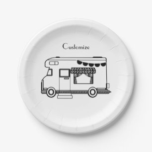 RV Camper Caravan Thunder_Cove Paper Plate
