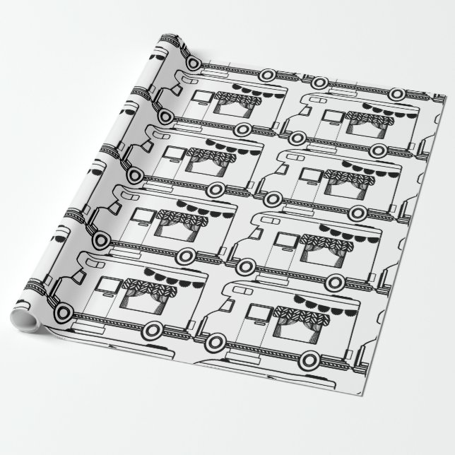 RV Camper Caravan Thunder_Cove Wrapping Paper (Unrolled)