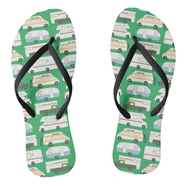 RV Campervan Vanlife Motorhome Trailer CUSTOM Fun Jandals (Footbed)