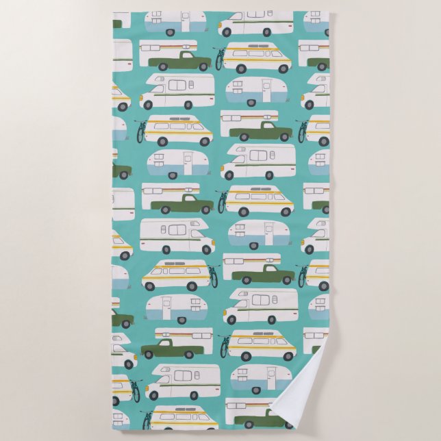 RV Campervan vanlife Motorhome Trailer CUSTOMIZE Beach Towel (Front)