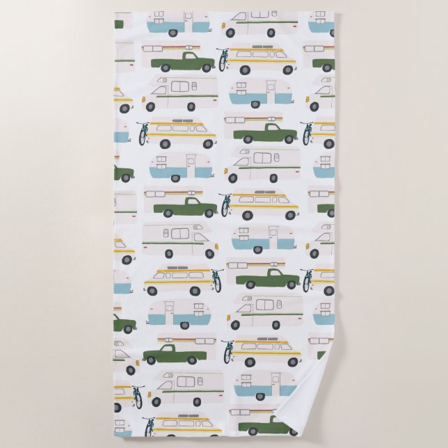 RV Campervan vanlife Motorhome Trailer CUSTOMIZE Beach Towel (Front)