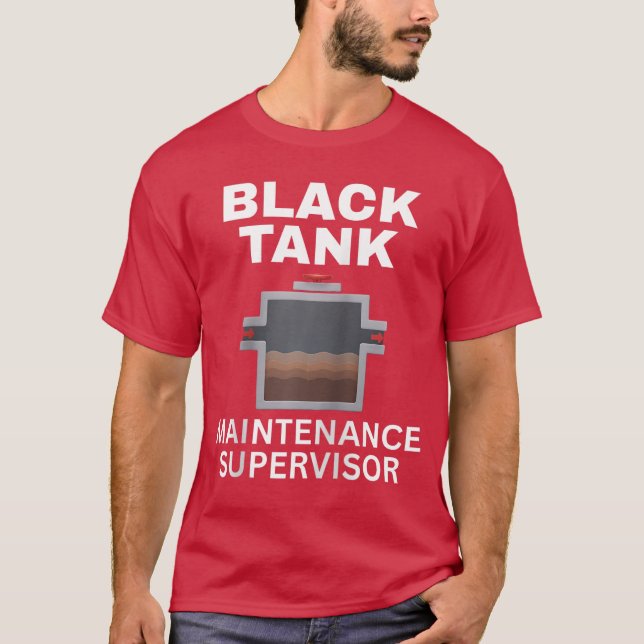 RV Camping Black Tank Maintenance Dad Tee Raglan B (Front)