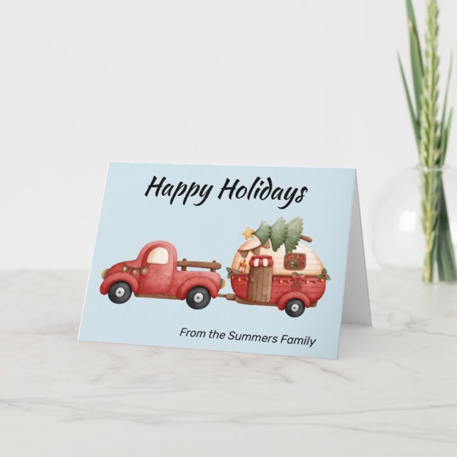 RV Camping Camper Christmas   Holiday Card (Front)