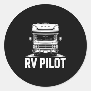Rv camping camper road trip rv pilot adventure  classic round sticker