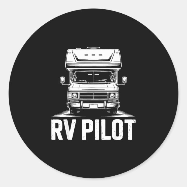 Rv camping camper road trip rv pilot adventure  classic round sticker (Front)