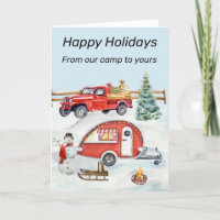 RV Camping Camper Snow Winter Christmas  