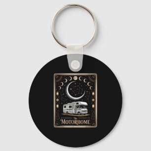 Rv camping camper the motorhome moon mountain  key ring