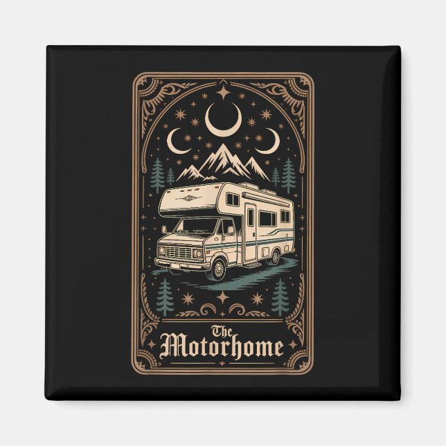 Rv camping camper the motorhome moon mountain  magnet (Front)