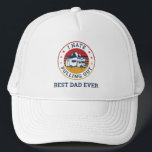 RV Camping Fathers Day Retro Custom Birthday Trucker Hat<br><div class="desc">Cute,  funny,  and retro rv camping father's day custom design a dad with a good sense of humour would love. Great for other special events that includes dad and rv. Create a custom matching family design by replacing the texts on the front.</div>