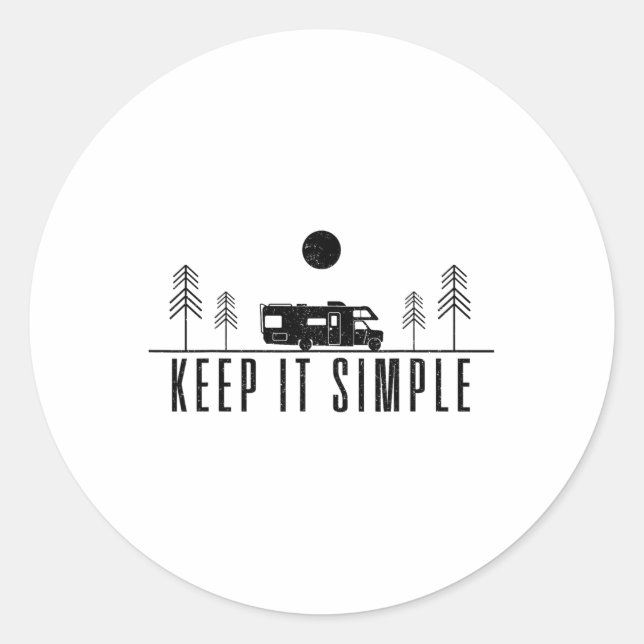 Rv Camping Keep It Simple Mountain Nature Road Tri Classic Round Sticker (Front)