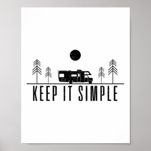 Rv Camping Keep It Simple Mountain Nature Road Tri Poster