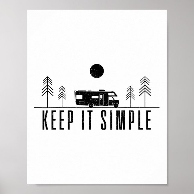 Rv Camping Keep It Simple Mountain Nature Road Tri Poster (Front)