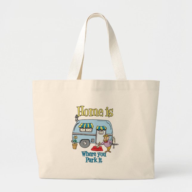 Rv Camping Large Tote Bag (Front)