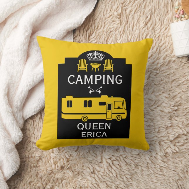 RV Camping Queen USA Cushion (Blanket)