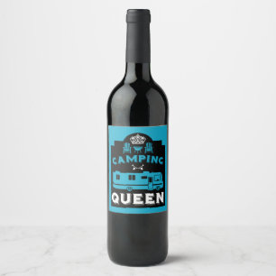 RV Camping Queen USA Wine Label