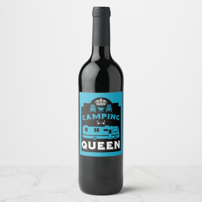 RV Camping Queen USA Wine Label (Front)