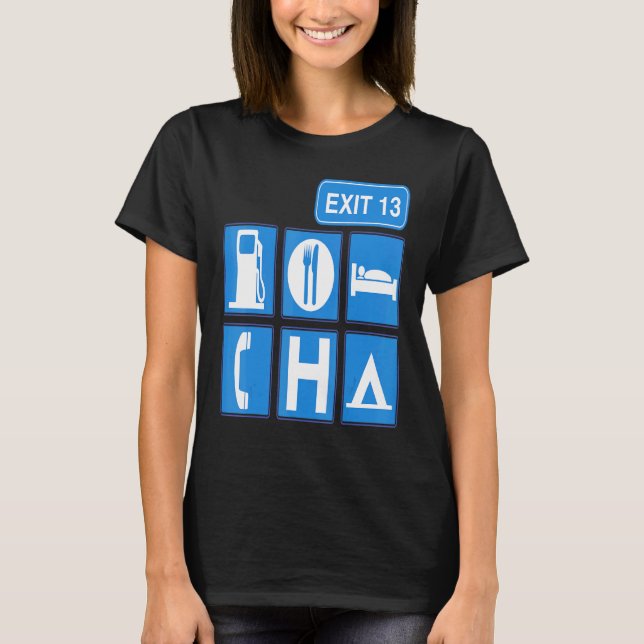 RV Camping Road Travel Highway Sign T-Shirt (Front)